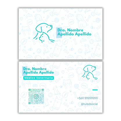 Tarjetas de Presentación Diseño Predeterminado Veterinario/a