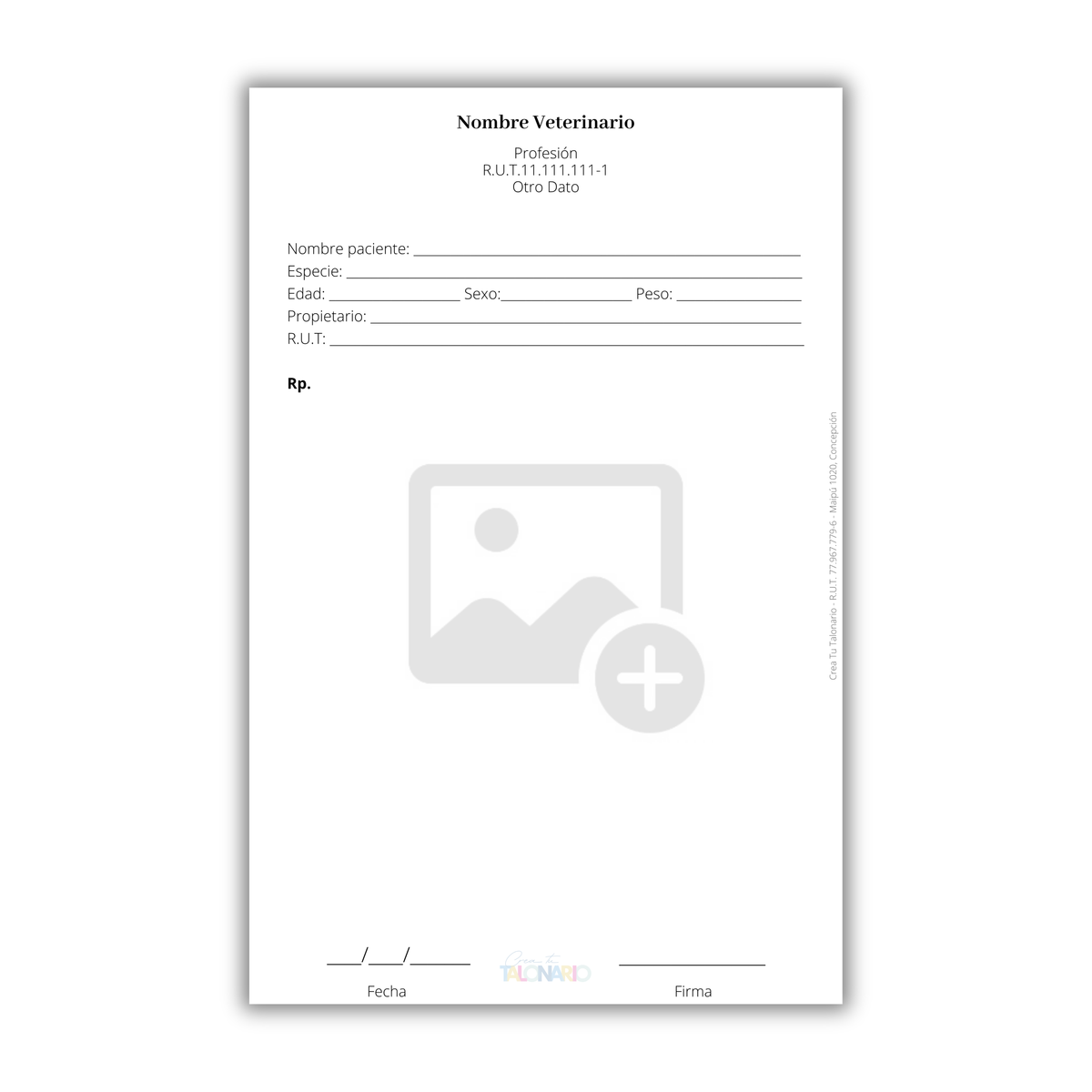 Talonario para Veterinarios/as personalizado - 100 hojas