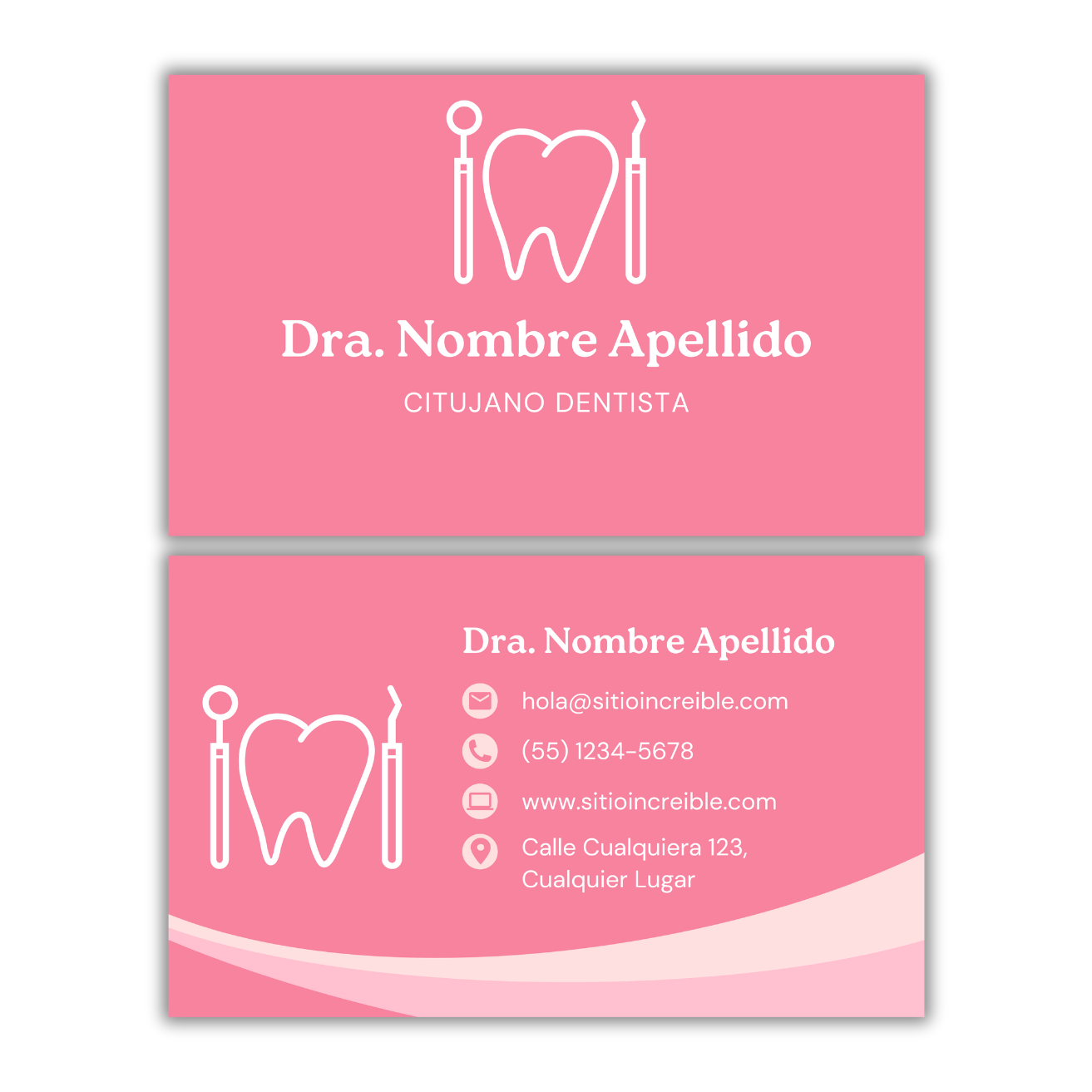Tarjetas de Presentación Diseño Predeterminado Odontólogo/a