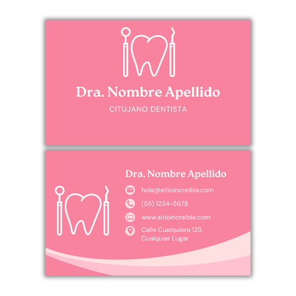 Tarjetas de Presentación Diseño Predeterminado Odontólogo/a