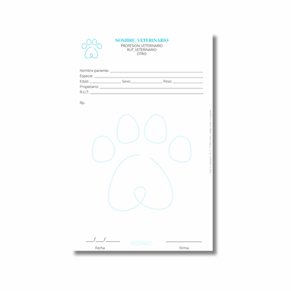 PROMO 3 Talonarios para Veterinarios/as predeterminado - 100 hojas