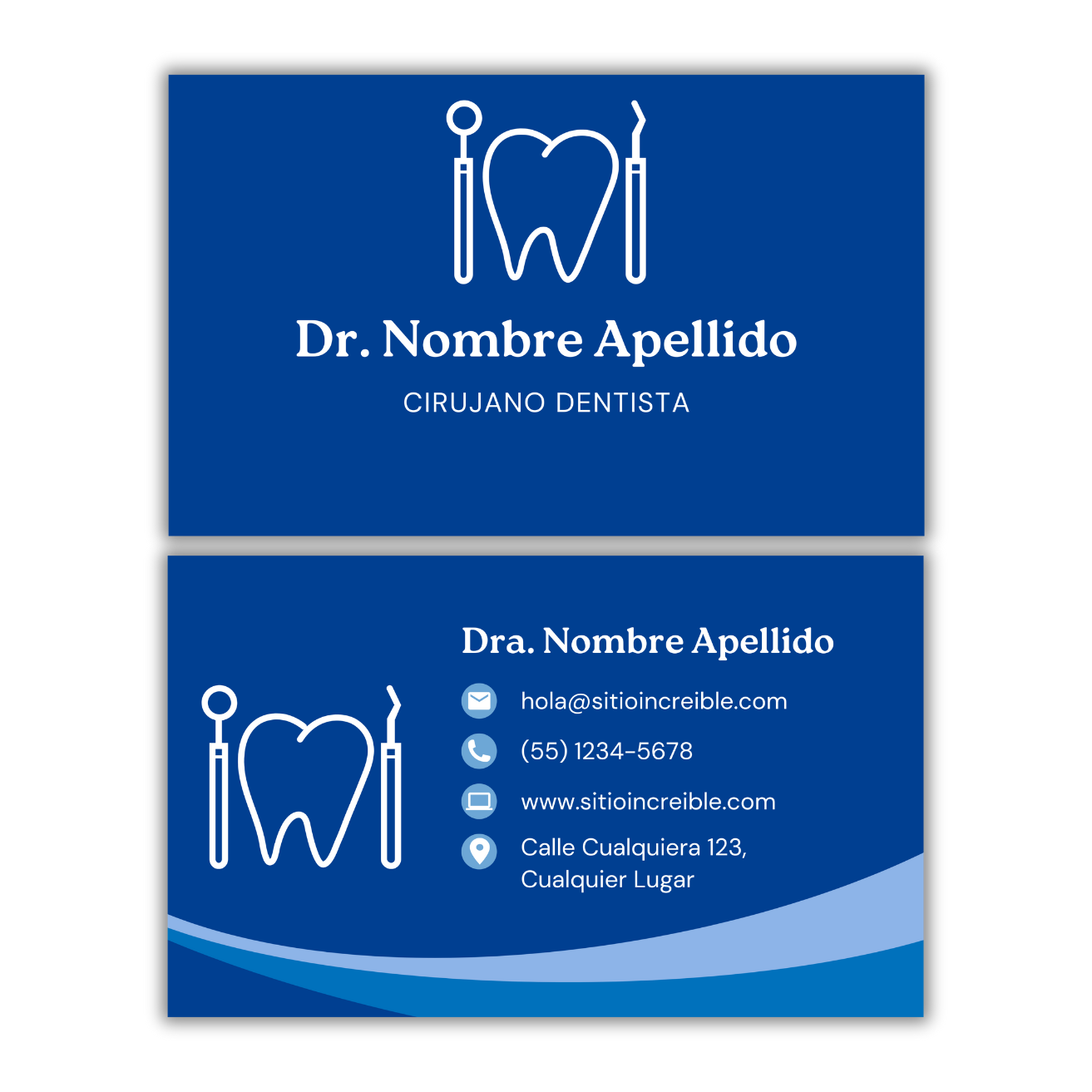 Tarjetas de Presentación Diseño Predeterminado Odontólogo/a