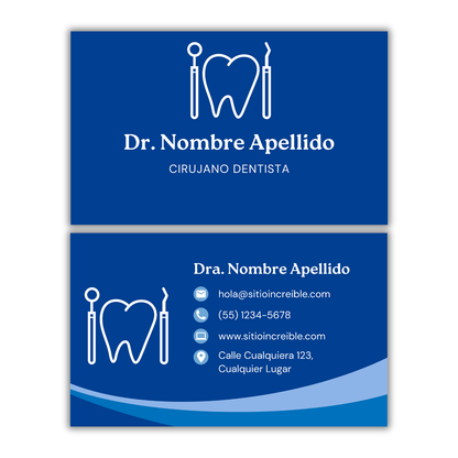 Tarjetas de Presentación Diseño Predeterminado Odontólogo/a