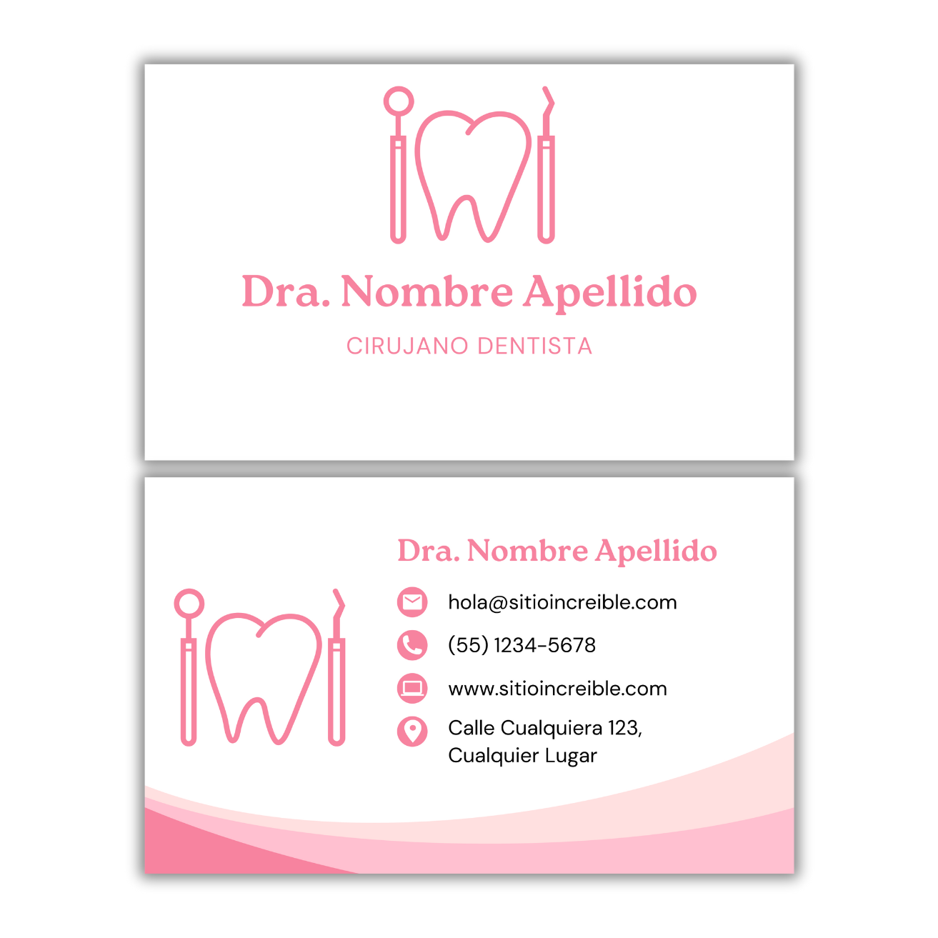 Tarjetas de Presentación Diseño Predeterminado Odontólogo/a