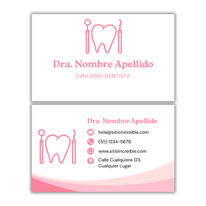 Tarjetas de Presentación Diseño Predeterminado Odontólogo/a