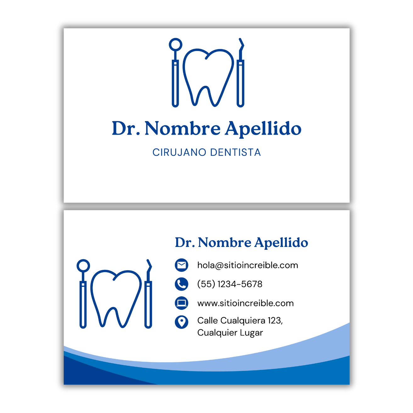 Tarjetas de Presentación Diseño Predeterminado Odontólogo/a