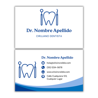 Tarjetas de Presentación Diseño Predeterminado Odontólogo/a
