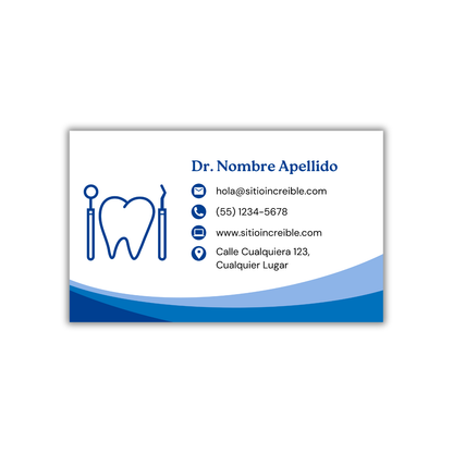 Tarjetas de Presentación Diseño Predeterminado Odontólogo/a
