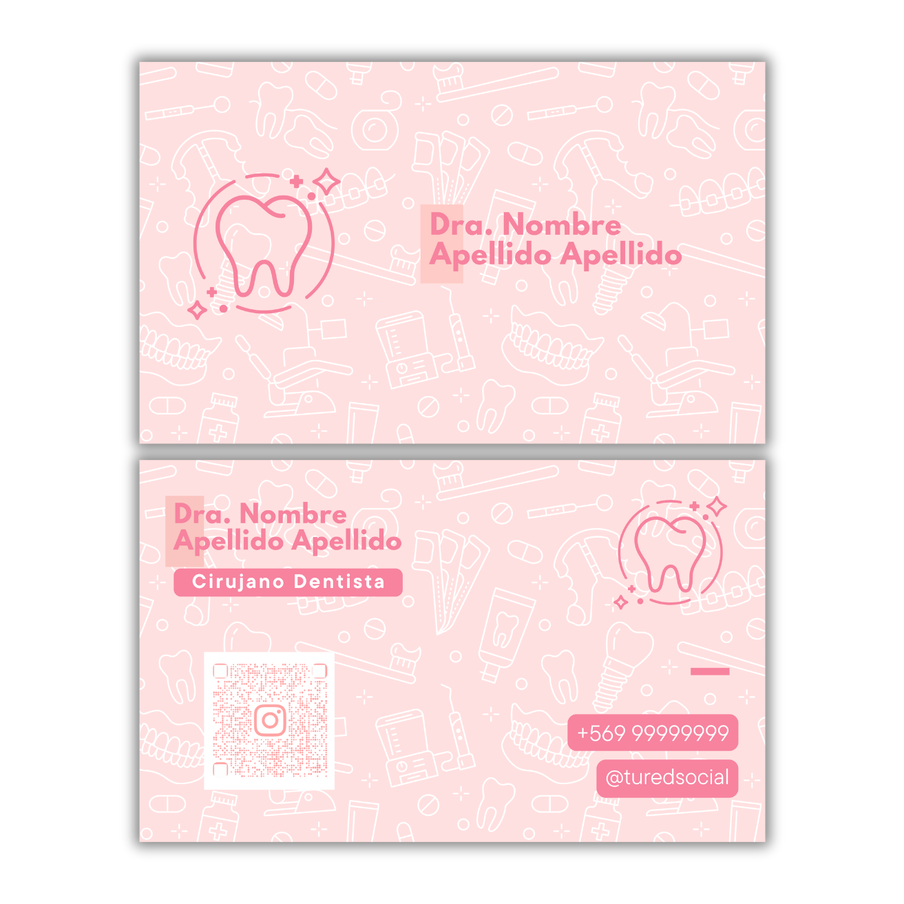 Tarjetas de Presentación Diseño Predeterminado Odontólogo/a