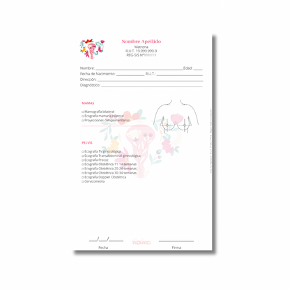 PROMO 3 Talonarios para matronas diseño predeterminado - 100 hojas