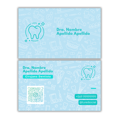 Tarjetas de Presentación Diseño Predeterminado Odontólogo/a