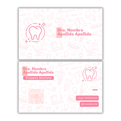 Tarjetas de Presentación Diseño Predeterminado Odontólogo/a