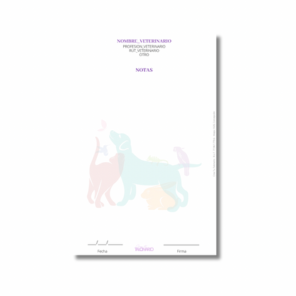 PROMO 3 Talonarios para Veterinarios/as predeterminado - 100 hojas