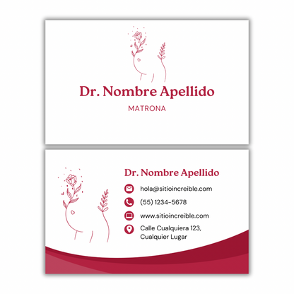 Tarjetas de Presentación Diseño Predeterminado Obstetricia
