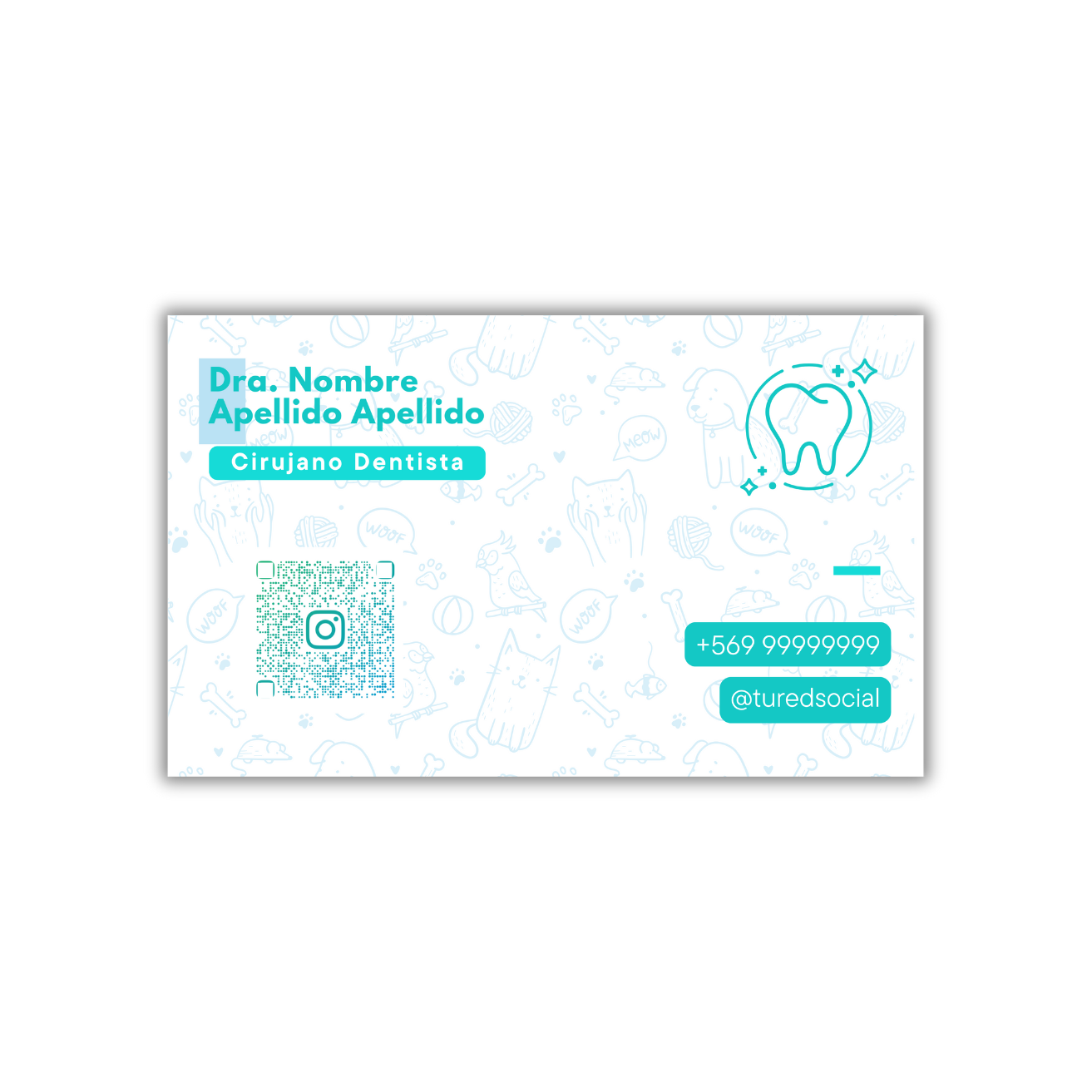 Tarjetas de Presentación Diseño Predeterminado Odontólogo/a