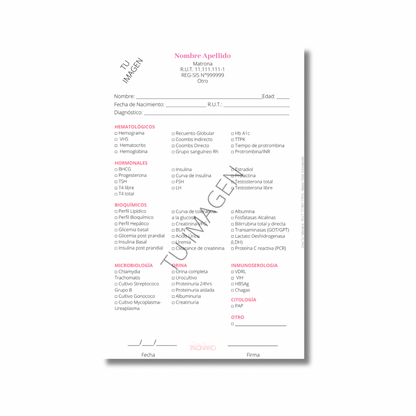 Talonario para matrona personalizado - 100 hojas