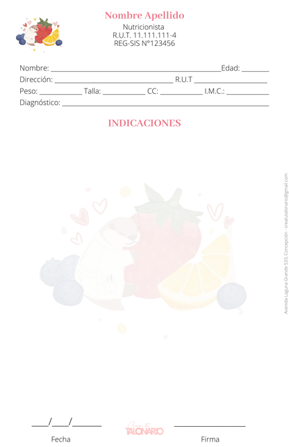Talonario de Indicaciones personalizado - 100 hojas