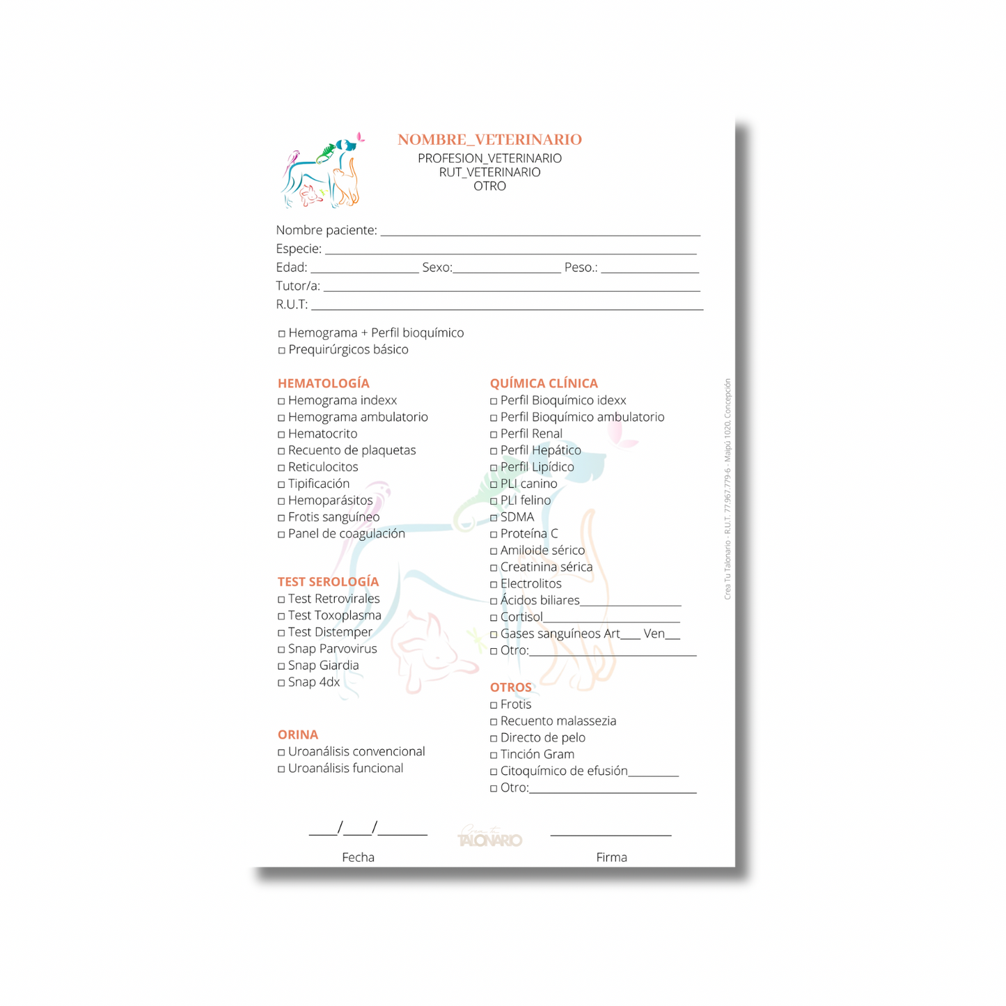 PROMO 3 Talonarios para Veterinarios/as predeterminado - 100 hojas
