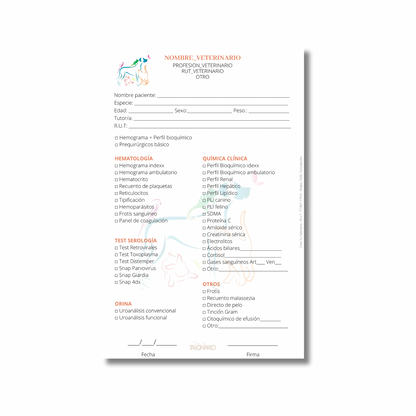 PROMO 3 Talonarios para Veterinarios/as predeterminado - 100 hojas