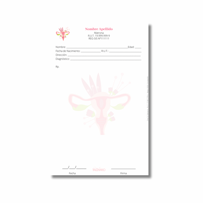 PROMO 3 Talonarios para matronas diseño predeterminado - 100 hojas