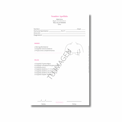Talonario para matrona personalizado - 100 hojas