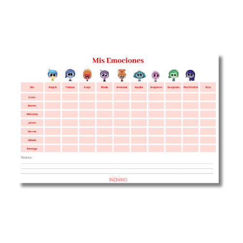 Talonario Mis Emociones media carta