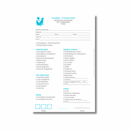 PROMO 3 Talonarios para Veterinarios/as predeterminado - 100 hojas