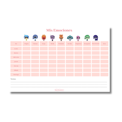 Talonario Mis Emociones media carta