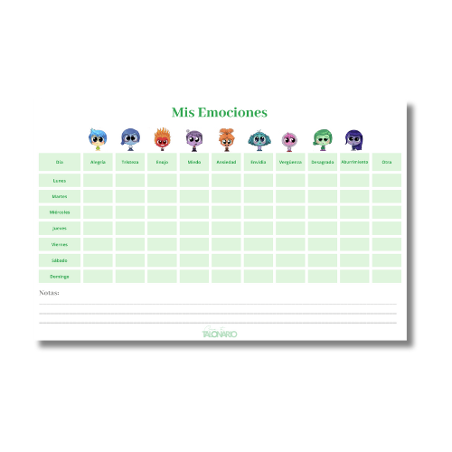 Talonario Mis Emociones media carta