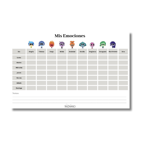 Talonario Mis Emociones media carta