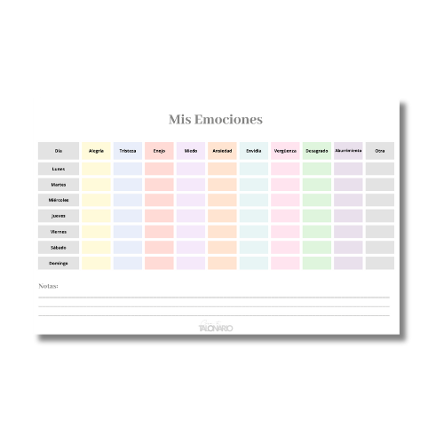 Talonario Mis Emociones media carta