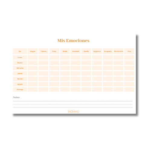Talonario Mis Emociones media carta