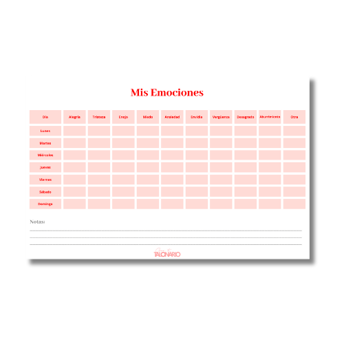 Talonario Mis Emociones media carta
