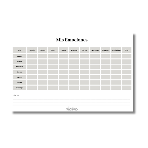 Talonario Mis Emociones media carta
