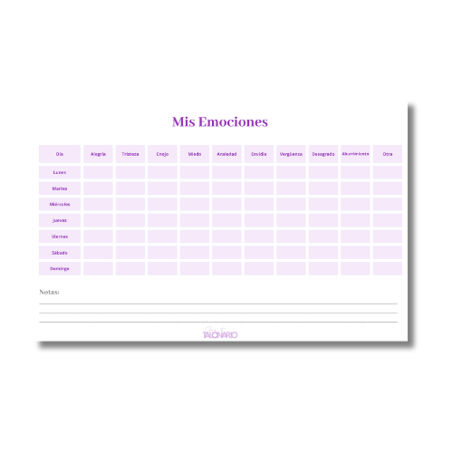 Talonario Mis Emociones media carta