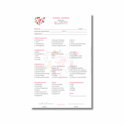 PROMO 3 Talonarios para matronas diseño predeterminado - 100 hojas