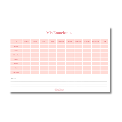 Talonario Mis Emociones media carta
