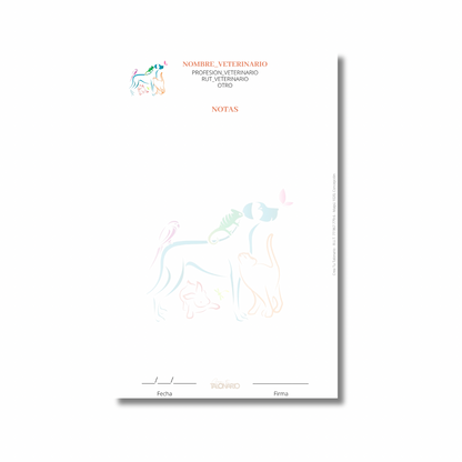 PROMO 3 Talonarios para Veterinarios/as predeterminado - 100 hojas