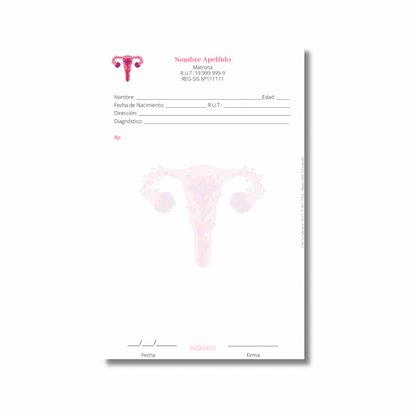 Talonario para matrona personalizado - 100 hojas