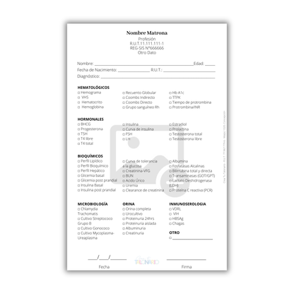 Talonario para Veterinarios/as personalizado - 100 hojas