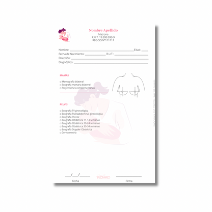 PROMO 3 Talonarios para matronas diseño predeterminado - 100 hojas