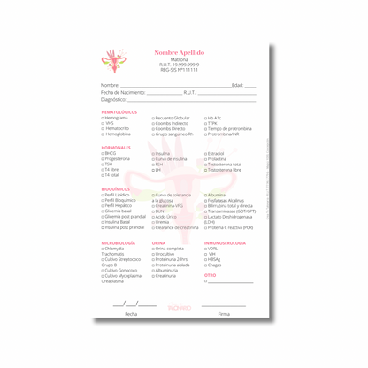 PROMO 3 Talonarios para matronas diseño predeterminado - 100 hojas