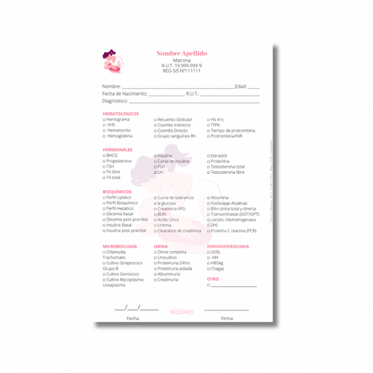 PROMO 3 Talonarios para matronas diseño predeterminado - 100 hojas