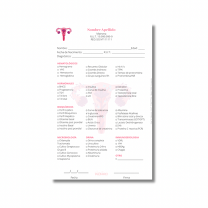 PROMO 3 Talonarios para matronas diseño predeterminado - 100 hojas