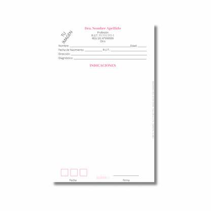 Talonario para enfermera/o personalizado - 100 hojas