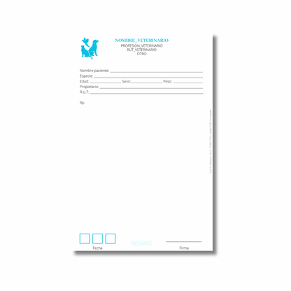 PROMO 3 Talonarios para Veterinarios/as predeterminado - 100 hojas
