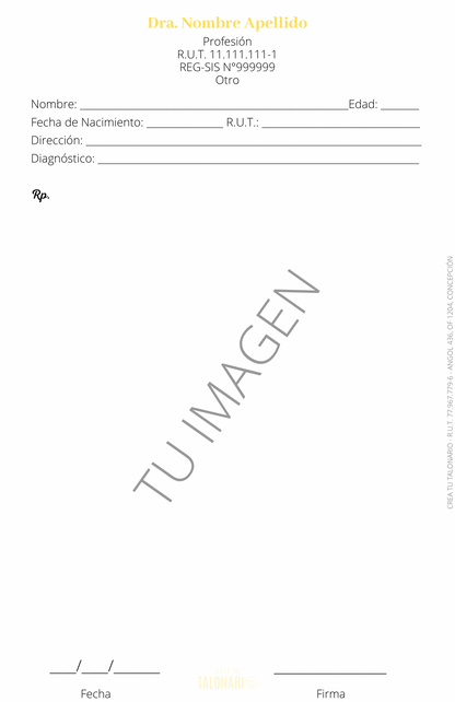 Talonario para matrona personalizado - 100 hojas