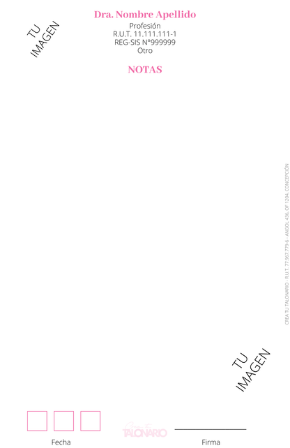 Talonario para Nutricionista personalizado - 100 hojas