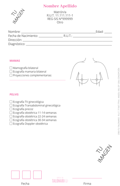 Talonario para matrona personalizado - 100 hojas