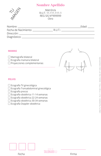 Talonario para matrona personalizado - 100 hojas